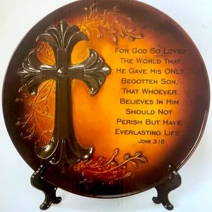 11” Decorative plate John 3:16